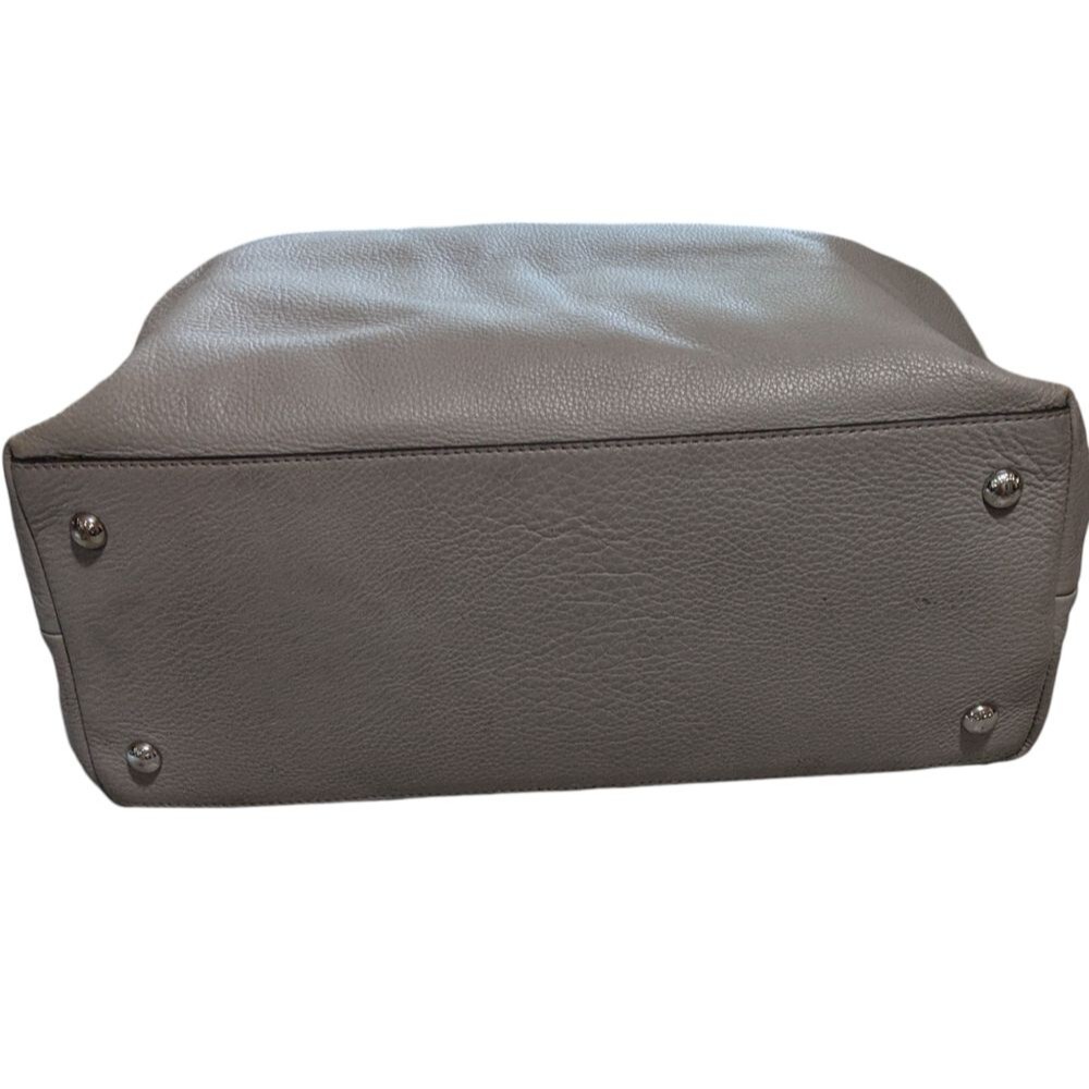 Michael Kors Solid Gray Leather Hamilton Weekend … - image 3